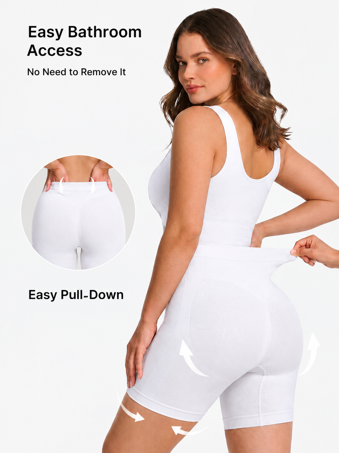 Back Pull Down Easy Bathroom Shaping Bodysuit I Tuimmy & Butt Contour Shapewear