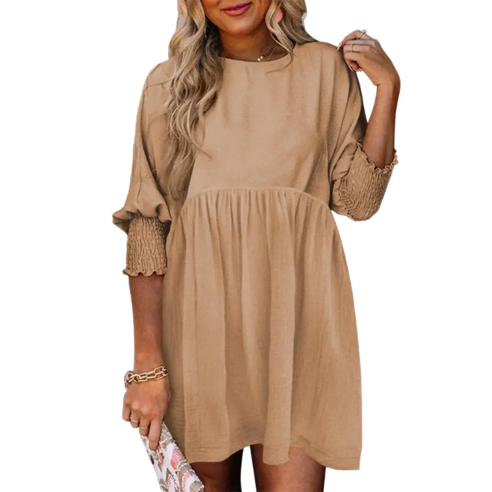 Women's Cute Short Sleeve Flowy Swing Mini Tunic Dress ✨🌸 Casual Loose Fit Summer Dress