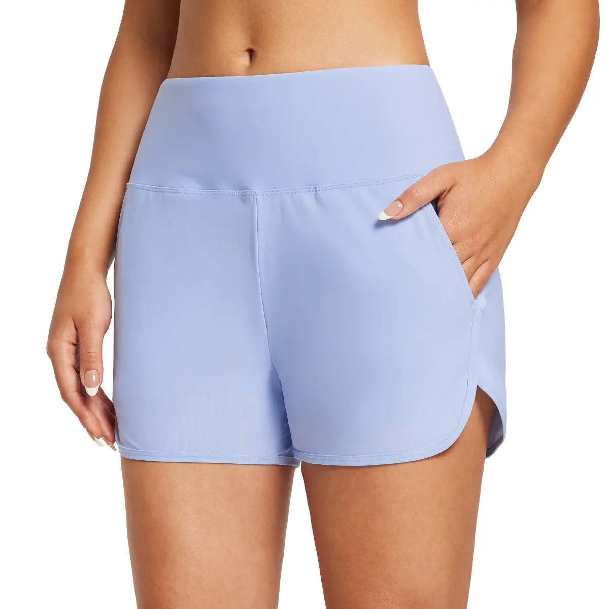 Women's 3"/5"/7"/9" High Waisted Lightweight Quick Dry Swim Shorts