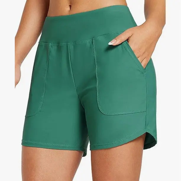 Women's 3"/5"/7"/9" High Waisted Lightweight Quick Dry Swim Shorts