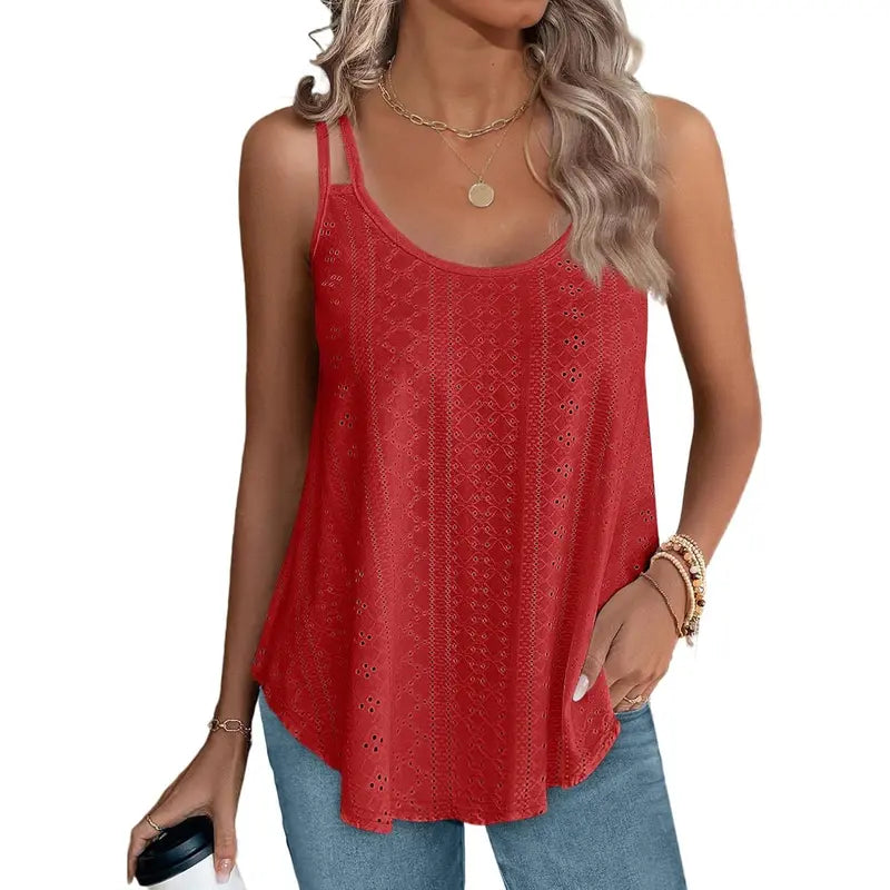 🌸 2026 Trending Cami Tank Top ✿ Women’s Lightweight Spaghetti Strap Scoop Neck Top ✿ Loose Fit Summer Beach Casual Essential
