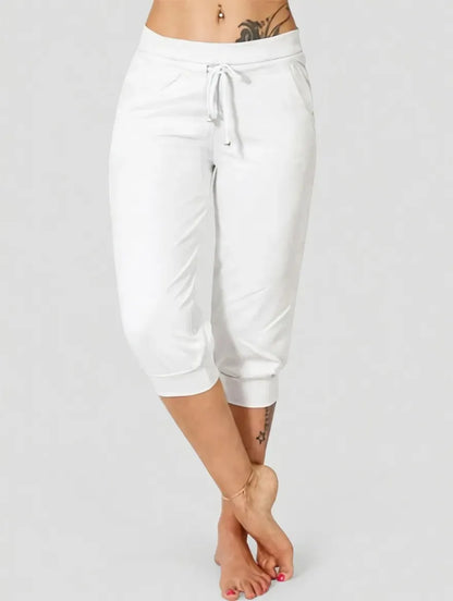 Women's Drawstring Capri Pants ✨ Relaxed Fit Casual Comfort with Pockets