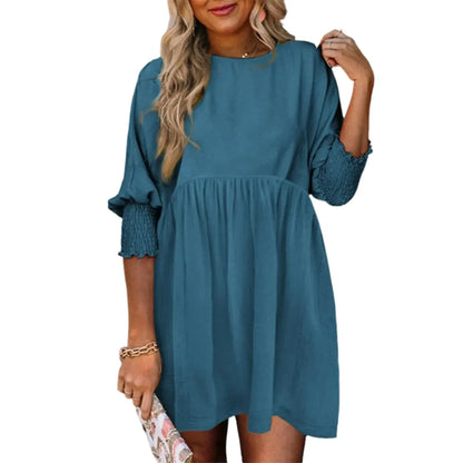 Women's Cute Short Sleeve Flowy Swing Mini Tunic Dress ✨🌸 Casual Loose Fit Summer Dress