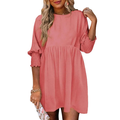 Women's Cute Short Sleeve Flowy Swing Mini Tunic Dress ✨🌸 Casual Loose Fit Summer Dress