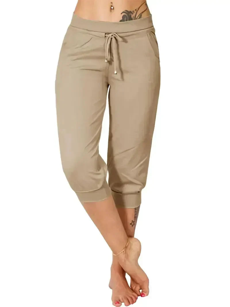 Women's Drawstring Capri Pants ✨ Relaxed Fit Casual Comfort with Pockets