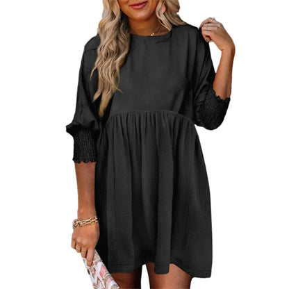 Women's Cute Short Sleeve Flowy Swing Mini Tunic Dress ✨🌸 Casual Loose Fit Summer Dress