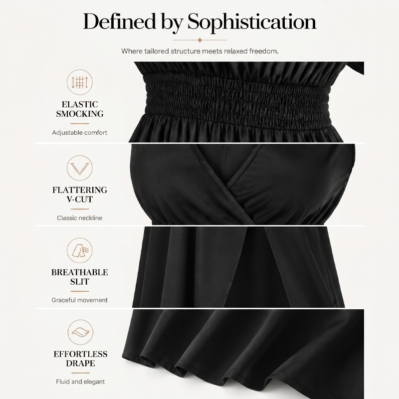 Women's Summer V-Neck Side Slit Maxi Dress