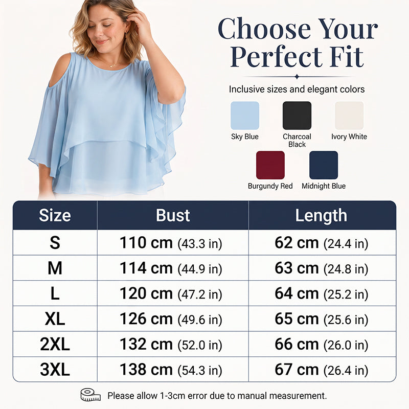 Women's Cold Shoulder Ruffle Top ✨ Flowy Short Sleeve Summer Blouse