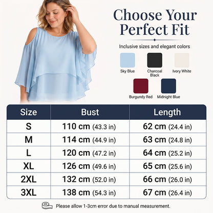 Women's Cold Shoulder Ruffle Top ✨ Flowy Short Sleeve Summer Blouse
