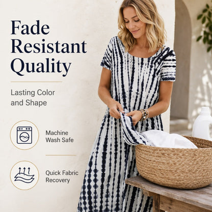 Women's Casual Loose Tie-Dye Print Dress