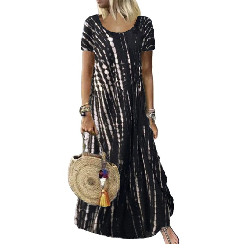 Women's Casual Loose Tie-Dye Print Dress