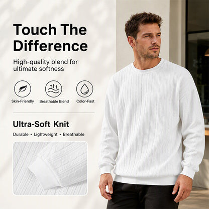 Men's Cable Knit Crewneck Sweatshirt